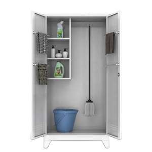 <span class=keywords><strong>Armoire</strong></span> de nettoyage à 2 portes, <span class=keywords><strong>armoire</strong></span> de rangement en acier, serpillière et <span class=keywords><strong>balai</strong></span> - Product Image 1