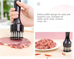 Ablandador <span class=keywords><strong>de</strong></span> Carne <span class=keywords><strong>de</strong></span> Acero Inoxidable con 21 Cuchillas <span class=keywords><strong>de</strong></span> Agujas Ultra Afiladas |   Herramienta Profesional para Asar Carne <span class=keywords><strong>de</strong></span> Pollo, Res, Veal y Cerdo, Rápida y Fácil - Product Image 4