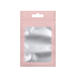 Custom Matte Mylar <strong>Zip</strong> <strong>Pouches</strong> Smell Proof 3 Side Seal Zipper <strong>Pouch</strong> With Window Aluminum Plated for Jewelry Earrings Resealable - Product Image 4