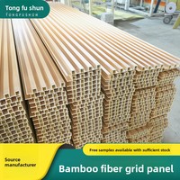 Panneaux muraux insonorisants en fibre de bambou-bois, lambris design moderne, grille concave gaufrée sans joint pour la maison