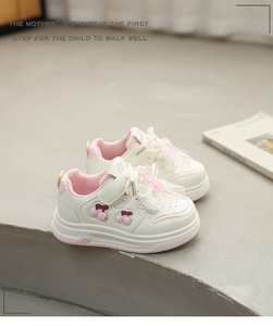 Scarpe da ginnastica da bambina, scarpe <span class=keywords><strong>bianche</strong></span> per bambini, nuovo stile primavera 2026, scarpe casual da skateboard per bambini grandi, alla moda, in gomma. - Product Image 5