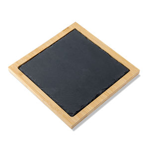 Sourcing Factory Pizarra Tablero de pan de bambú Extraíble 2 partes Losa cuadrada natural Placa de empalme de madera Tablero de queso - Product Image 2