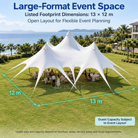 Tente d'événement robuste 13x12m pour complexe hôtelier avec structure galvanisée résistante au vent et auvent Oxford ignifuge pour le glamping LY-8