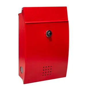 YooBox 사용자 정의 빨간색 야외 현대적인 디자인 사서함 잠금 플래그 교체 포스트 박스 마운트 사서함