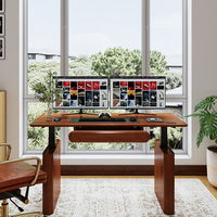 Bureau debout électrique ergonomique en bois massif moderne, réglable en hauteur, avec tiroir et panneau de commande de bureau à double moteur