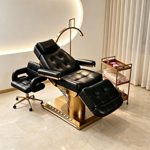 RJ Luxury Black Gold Beauty Salon Equipment 3 Motor Electric Massage Cosmetic Extension Spa <b>Adjustable</b> Eyelash Facial Beauty Bed - Product Image 4