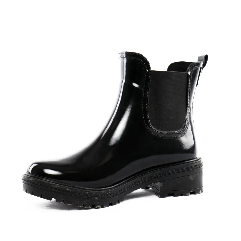Lapps novo design impermeável adulto botas de goma preta com logotipo adicionado botas de borracha com forro