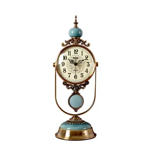 6902-1 Home Decor manually clear crystal glass table stand mute old fashioned clock gift