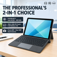 Tablet Windows 2-in-1 10,5 Inci Celeron N4100 1920x1280 IPS 8GB M.2 SSD USB 3.0 Tipe-C BT untuk Penggunaan Kantor 30W Staff