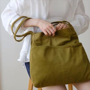 Bolsos Tote Grandes de Pana Suave para Mujer, Personalizados, Portátiles, Unisex, para Compras, Playa, Viajes, Estilo Moderno, Asa Larga - Product Image 2