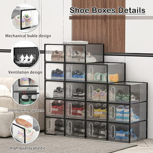 <span class=keywords><strong>Caja</strong></span> <span class=keywords><strong>Organizadora</strong></span> de <span class=keywords><strong>Zapatos</strong></span> Apilable de Plástico Transparente, <span class=keywords><strong>Caja</strong></span> de Almacenamiento de <span class=keywords><strong>Zapatos</strong></span> para Armario del Hogar, Ecológica y a Prueba de Polvo - Product Image 4