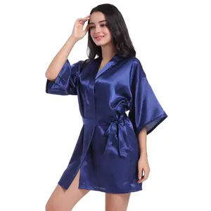 Pijama feminino cetim seda robe noite, pijama