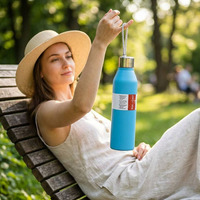 Offre Spéciale – Bouteille d'eau isotherme en acier inoxydable 500 ml (17 oz) – Gourde sous vide personnalisable avec logo – Tumbler mince