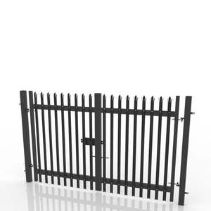 Kit de portail de sécurité à double palisade de 2,0 m de haut, clôture en palisade, section W, haute sécurité, revêtement en poudre, clôture en palisade métallique - Product Image 2