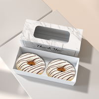 Boîte à desserts avec fenêtre, macaron, emballage de gâteau de nourriture, boîte à tiroirs, emballage de beignet de boulangerie avec fenêtre avec logo personnalisé