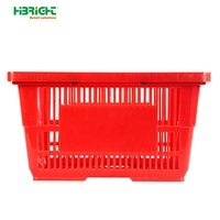 Panier de courses en plastique portable Highbright HBE-SB 20 litres avec 2 poignées, durable pour une utilisation en supermarché