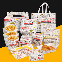 Boîtes à pizza d'emballage de burger de frites à emporter avec logo personnalisé grand seau de pop-corn boîte à frites imprimée