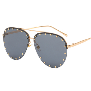 Cool Fashion Stage Bar <strong>Party</strong> Sunglasses New SteamPunk Style Gold Metal Frame Sun <strong>Glasses</strong> with Rivet Detail - Product Image 5