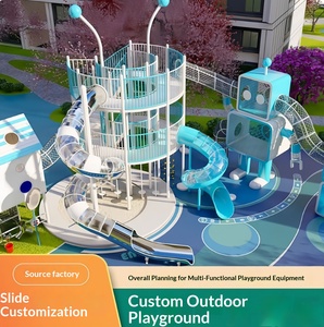 สวนสไลเดอร์กลางแจ้ง, อุปกรณ์สนามเด็กเล่น, สไลเดอร์สแตนเลสขนาดใหญ่แบบไม่ใช้มอเตอร์ในพื้นที่ชมวิว, สนามเด็กเล่นชุมชน - Product Image 1