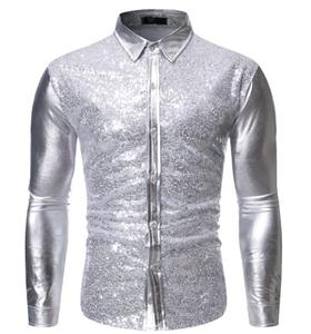 <span class=keywords><strong>Camisas</strong></span> de Lentejuelas para <span class=keywords><strong>Hombre</strong></span>, <span class=keywords><strong>Camisas</strong></span> de Vestir de Lujo de Manga Larga, <span class=keywords><strong>Camisas</strong></span> Brillantes para Bodas y Negocios - Product Image 3