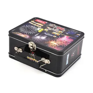 Dễ dàng mở cấp thực phẩm Viện trợ đầu tiên Vali lớn giá rẻ kim loại lon nhựa trong suốt cửa sổ tùy chỉnh in cho kẹo cao su kẹo đường - Product Image 1