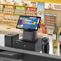 Настольные POS-системы 14,1 дюйма для ресторанов (Windows/Android) со встроенным принтером 80 мм, NFC и сканером