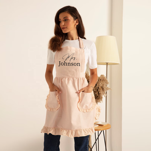 DUOLAI all'ingrosso belle donne grembiule cucina 100% cotone retrò grembiule volant signore grembiule Vintage - Product Image 1