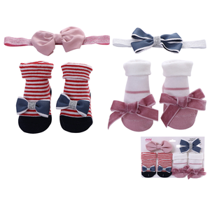 Calcetines para recién nacidos, regalos para bebés, lazo bonito para niños, accesorios florales de algodón, calcetines para niños pequeños, conjunto de diadema - Product Image 6