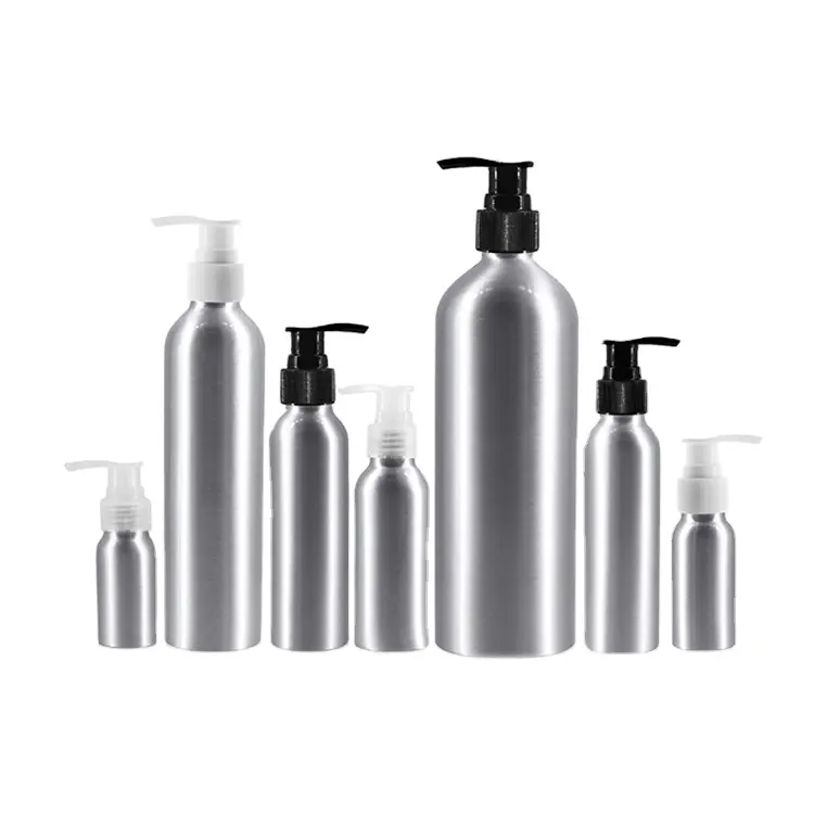 Des Échantillons gratuits 30ml 50ml 100ml En Aluminium En Acier Inoxydable Shampooing Bouteille