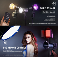 NEEWER MS60 65W Lumière COB Continue, Contrôle par APP 2.4G, 9 Modes de Scène, Gradation 0-100, Adaptateur Monture Bowens