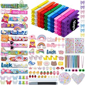 80 épingles <span class=keywords><strong>en</strong></span> <span class=keywords><strong>bois</strong></span> pour vêtements avec multiples breloques, kits d'accessoires DIY, clips décoratifs pour sacs à dos, pour pom-pom girls - Product Image 5