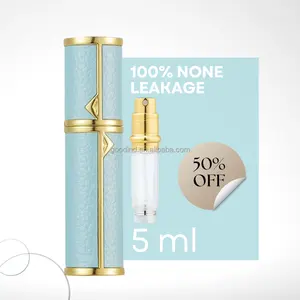 Recargable 5ml portátil de lujo Mini Perfume atomizador contenedor de cuero viaje cosmético Spray embalaje Perfume atomizador