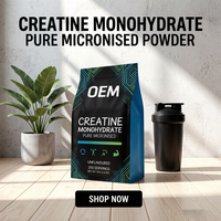 Bubuk Creatine Monohydrate Murni OEM Tanpa Rasa 1KG 200 Sajian Latihan Gym Peningkat Kekuatan Otot Dewasa Alami