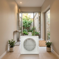 Grille de ventilation murale carrée en plastique à persiennes 100 mm (4 po) avec raccord, moustiquaire durable anti-insectes pour ventilateurs d'extraction de salle de bain/cuisine