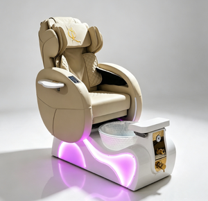 Sillón de Pedicura Eléctrico Reclinable y Ajustable con Cuero PU, Lámpara LED y Sistema de Hidromasaje para Salón de Uñas y Spa - Product Image 1