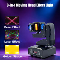 Projecteur à tête mobile 200W à 4 têtes, 16x10W RGBW 4-en-1, faisceau laser, stroboscope, turbine à vent rotative, DMX512, activé par le son, balayage 540/320