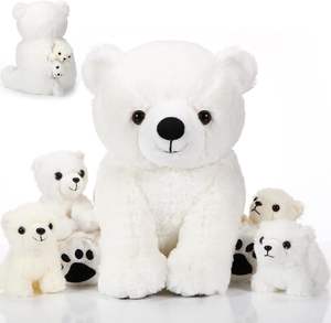 Juego <span class=keywords><strong>de</strong></span> peluche <span class=keywords><strong>de</strong></span> oso polar sentado y tumbado personalizado Animal <span class=keywords><strong>de</strong></span> peluche <span class=keywords><strong>de</strong></span> oso polar <span class=keywords><strong>de</strong></span> mamá grande con 4 ositos <span class=keywords><strong>de</strong></span> peluche Peluches <span class=keywords><strong>de</strong></span> bebé <span class=keywords><strong>en</strong></span> el vientre - Product Image 3
