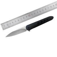 Couteau pliant EDC en acier inoxydable à haute teneur en carbone - Manche en nylon fibre de verre noir, couteau de poche pour le camping en plein air