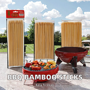 Brochettes jetables en <span class=keywords><strong>bambou</strong></span> long de marque personnalisée OEM pour barbecue facile, fête, camping, fruits, nourriture, emballage en sac - Product Image 2