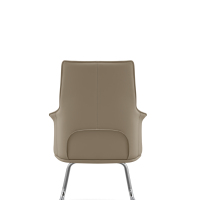 Chaise de bureau exécutive à coussin haute densité avec base en métal, chaise visiteur en cuir PU pour salles d'attente d'hôtel