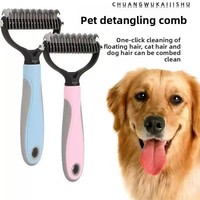 Peigne démêlant double face en acier inoxydable ABS+TPR pour animaux de compagnie (chats et chiens) – Taille S/L – Vente flash