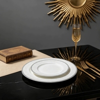 Service de vaisselle de luxe en porcelaine fine pour mariage et réceptions, style chinois élégant, marque HIHUI, compatible lave-vaisselle et micro-ondes, vente en gros