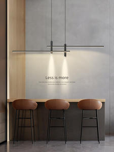 Moderne eettafel Woonkamer Designer Kantoor Keuken Zwarte lange lamp Binnenhangende verlichting Scandinavische LED-kroonluchter Spotlight - Product Image 5