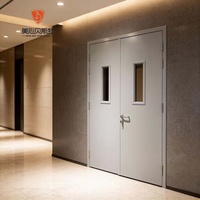 Porte double en acier moderne Mexin Golden House, ignifuge, pour usage intérieur/extérieur d'appartement, avec surface finie