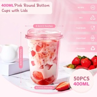 Gobelets en plastique rose écologiques de 400 ml avec couvercles à paille intégrée, jetables, pour café – Nouveautés essentielles pour les fêtes de filles