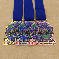 Médailles de récompense personnalisées en alliage de zinc durable pour courses sportives et marathons, or, argent, bronze, avec ruban sublimé pour cadeaux promotionnels