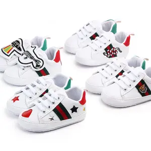 De gros chaussures babygirl blanc-Chaussures de sport en cuir pour bébés et garçons, nouveau, tendance, en vrac, 31 couleurs,