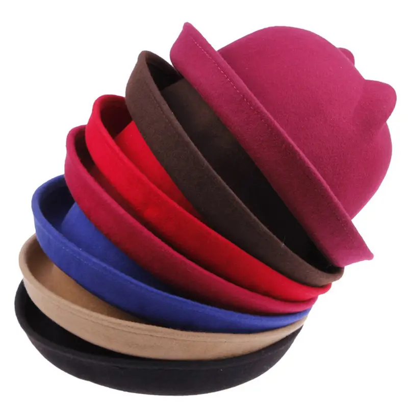 Лидер продаж, оптовая продажа, зимние корейские трендовые милые кошачьи уши, верхняя шляпа с куполом, уличная шляпа для родителей и детей, шляпа-федора для пары