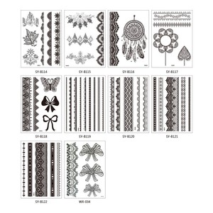 Adesivi per Tatuaggi Temporanei all'Ingrosso Hanna Lace Indian Religious Bridal Mandala con Trasferimento ad Acqua - Product Image 5