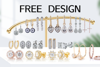 Boucles d'oreilles or 9k/10k/14k/18k Moissanite Diamants Créoles DEF VVS 2MM Moissanite Eternity Hoop Boucles d'oreilles Femmes Fine Jewelry Boucles d'oreilles